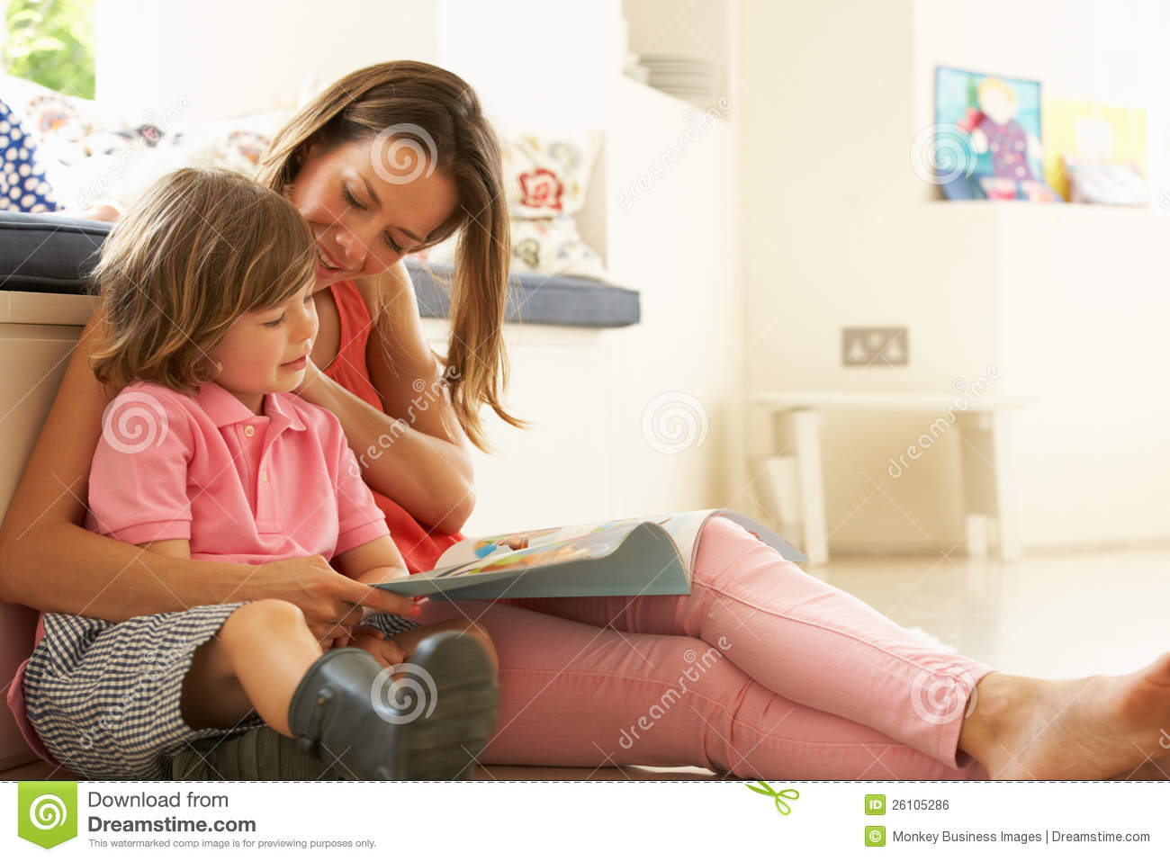 mother sits on child